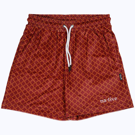 chain linked nl velour shorts in hickory