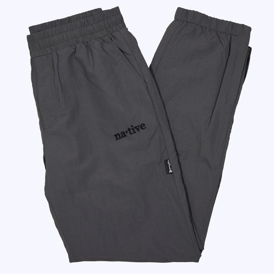 nylon sweatpants in charcoal