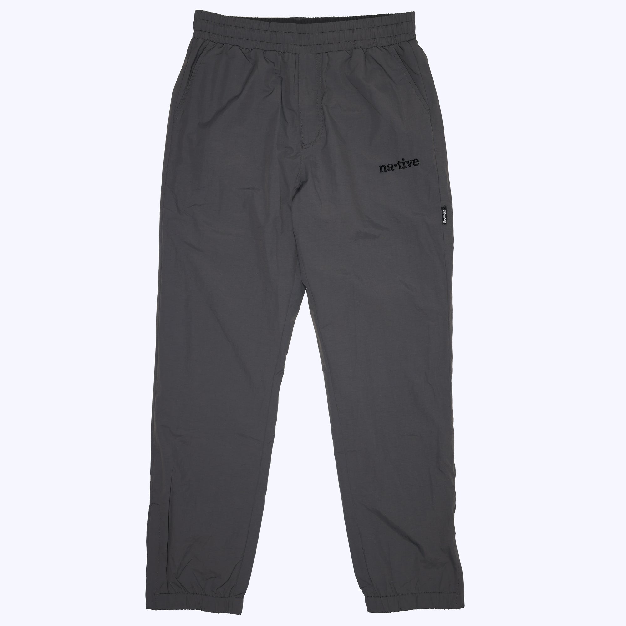 nylon sweatpants in charcoal