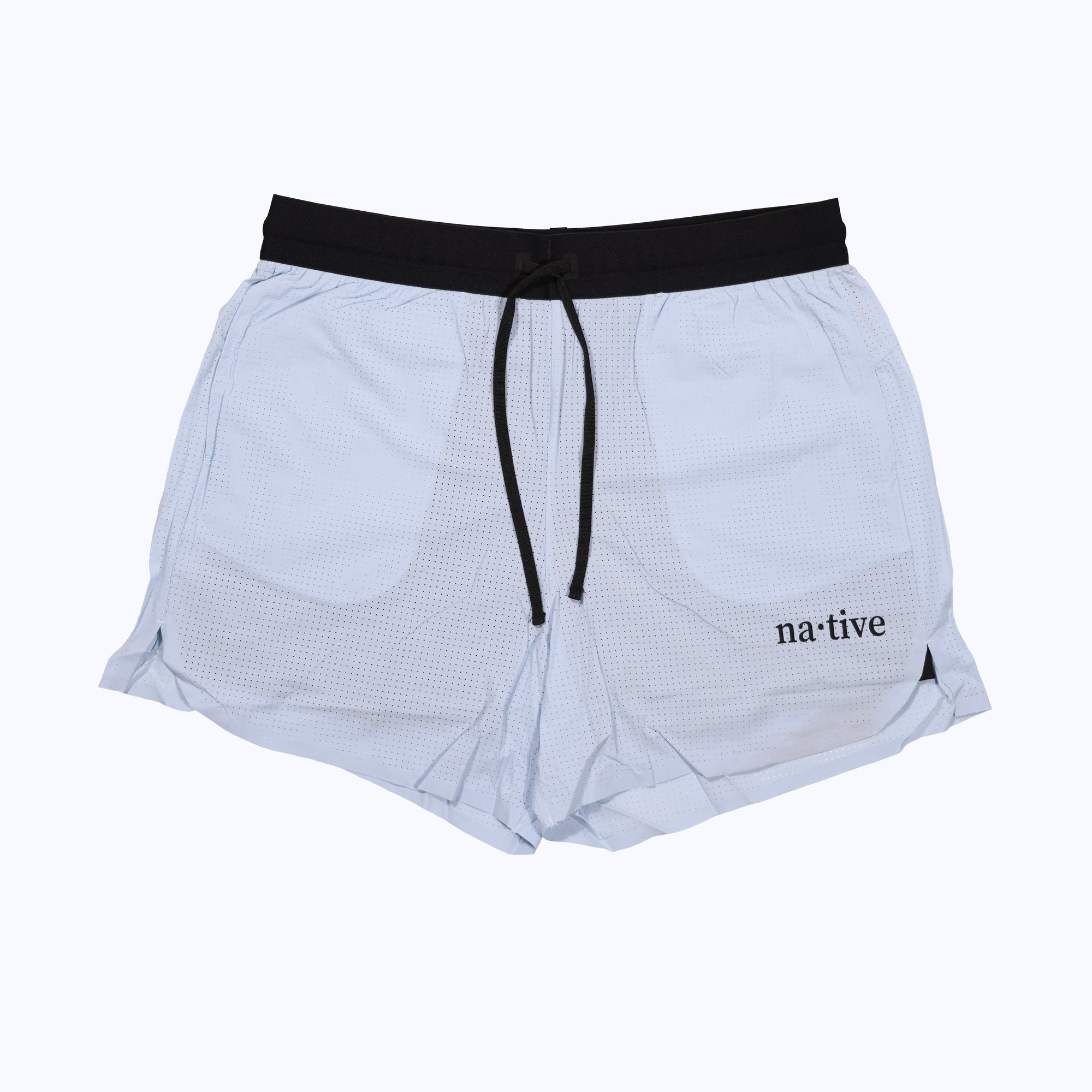 running shorts in baby blue