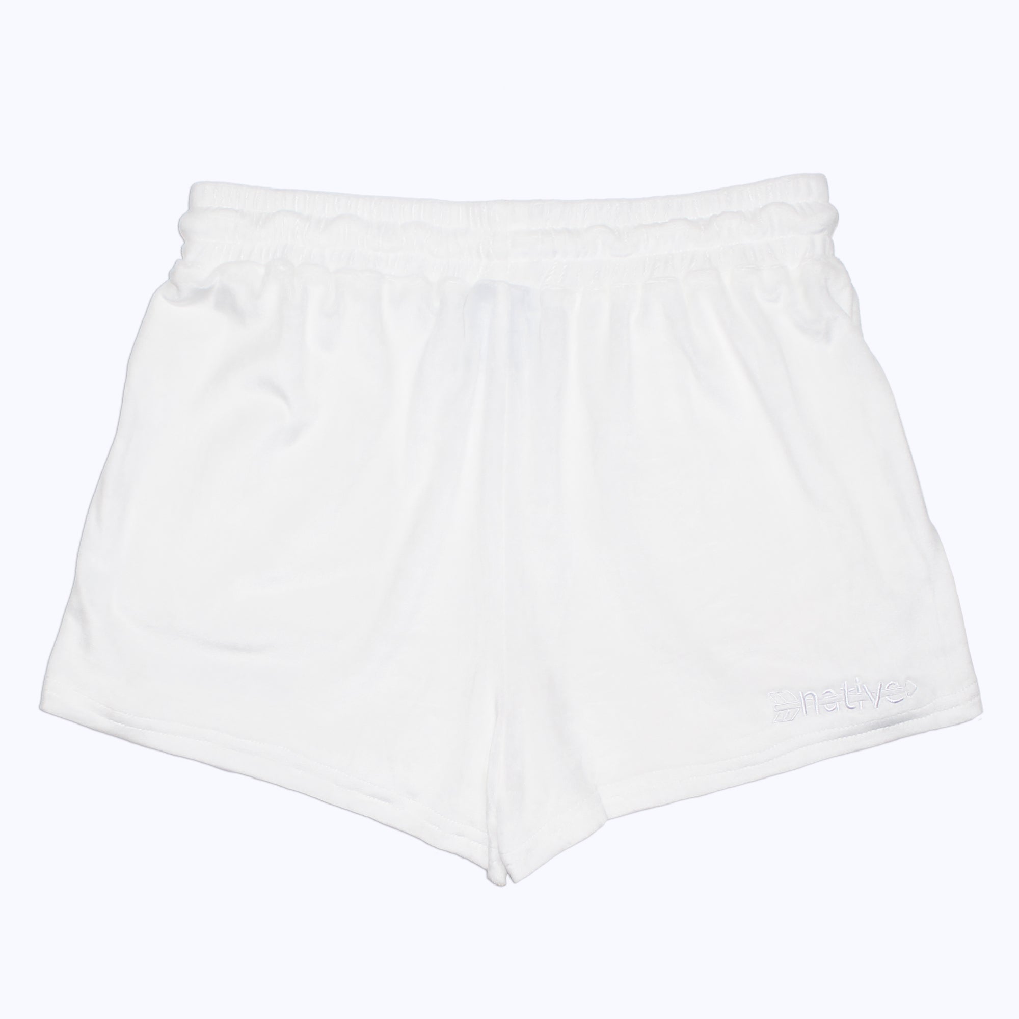 velour shorties in whiteout