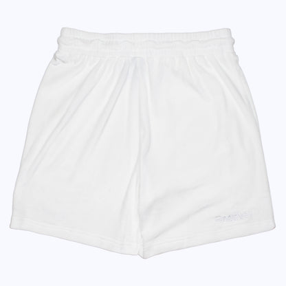 velour shorts in whiteout