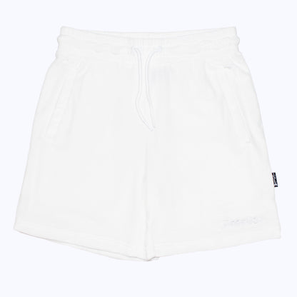 velour shorts in whiteout