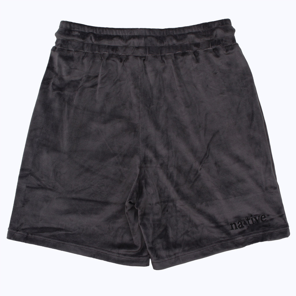 velour shorts in onyx