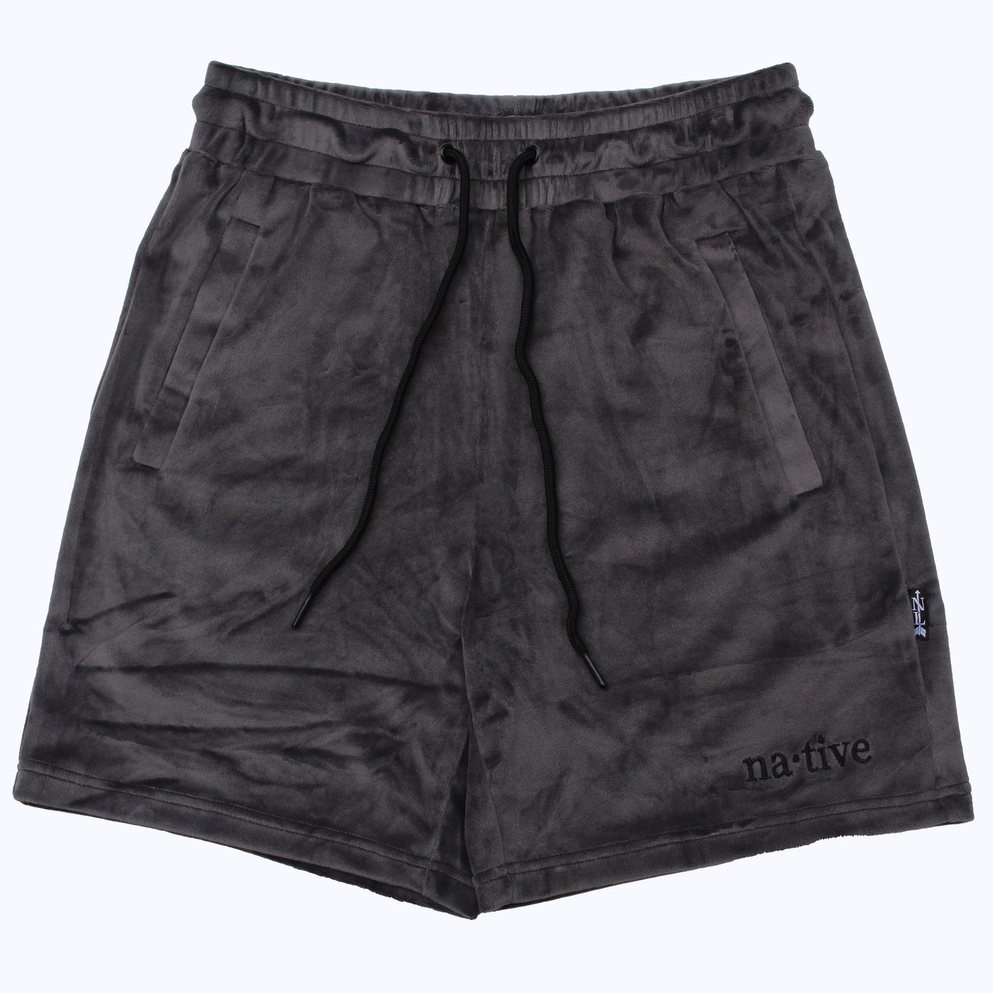 velour shorts in onyx