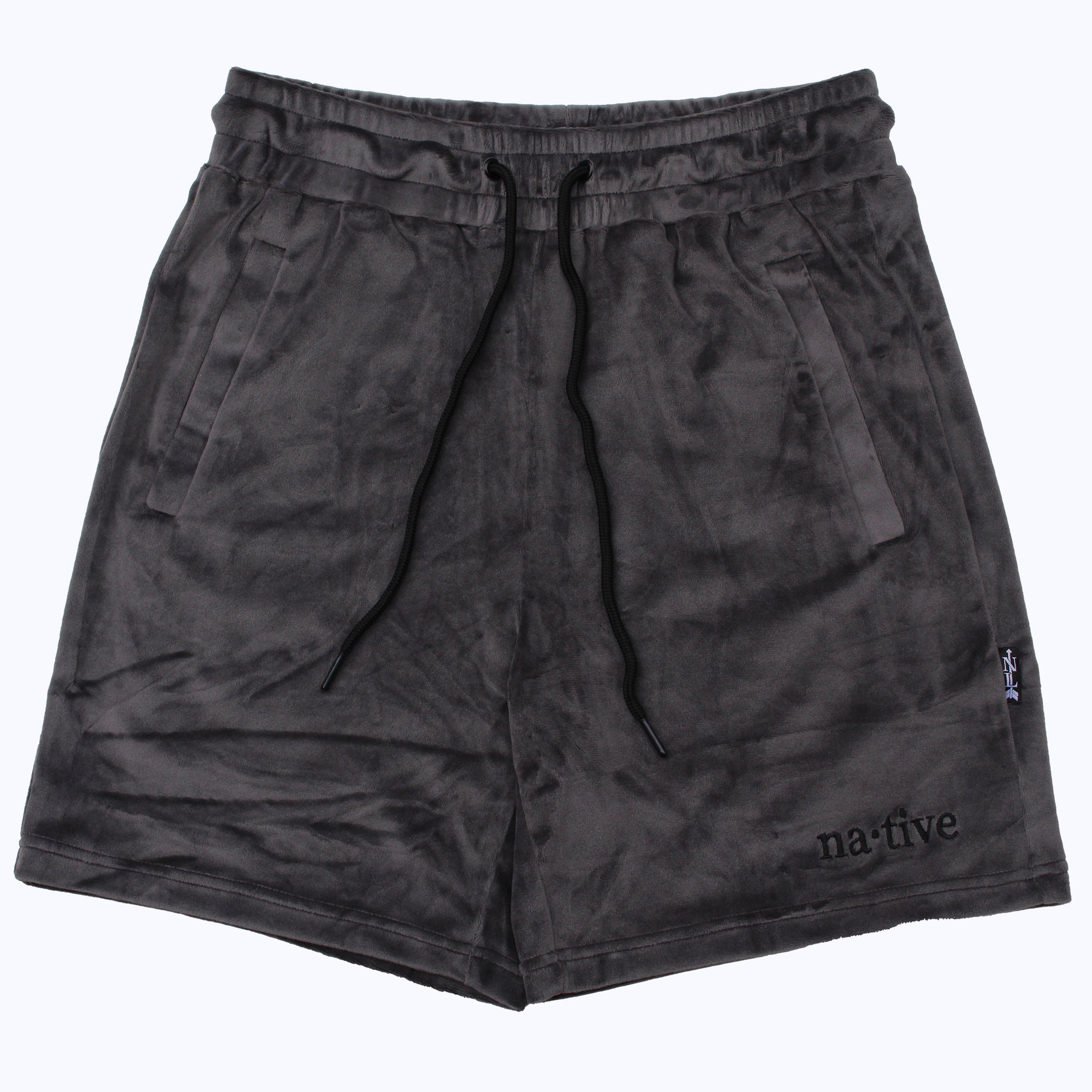 velour shorts in onyx