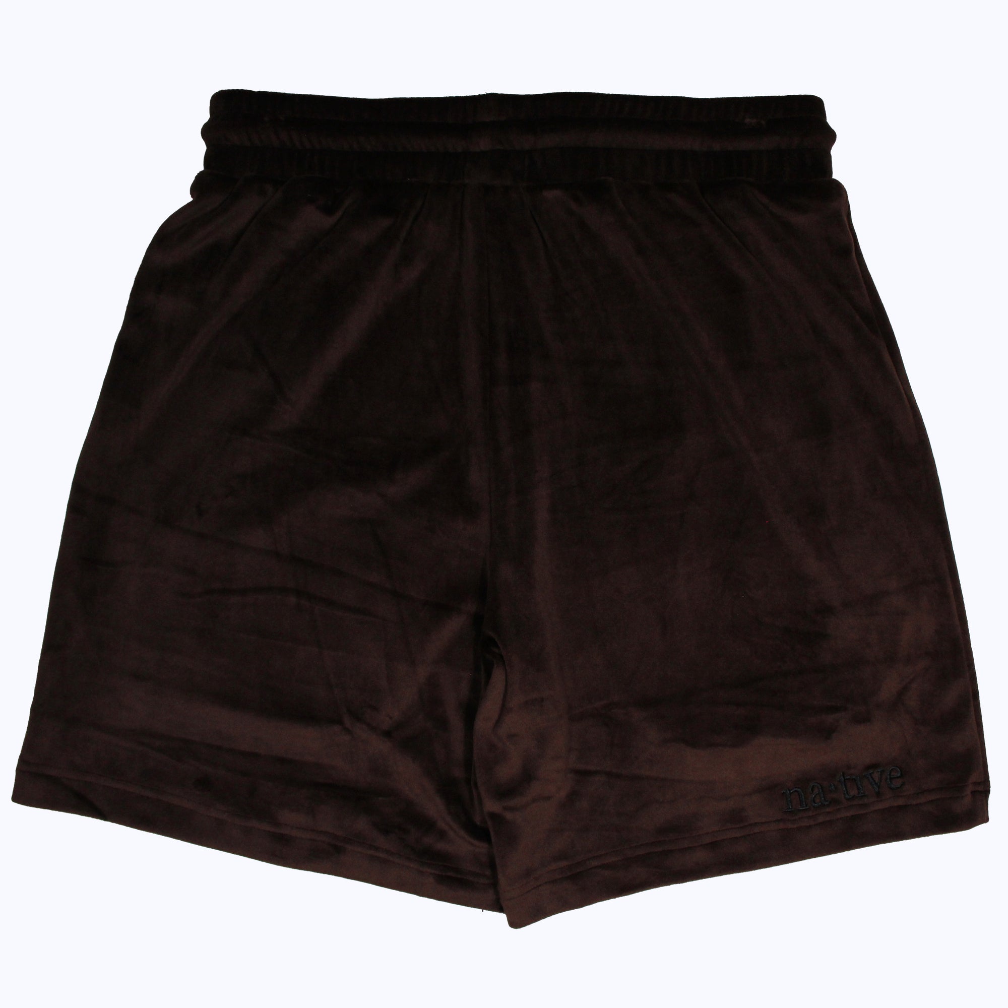 velour shorts in espresso