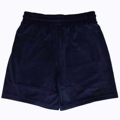 velour shorts in navy
