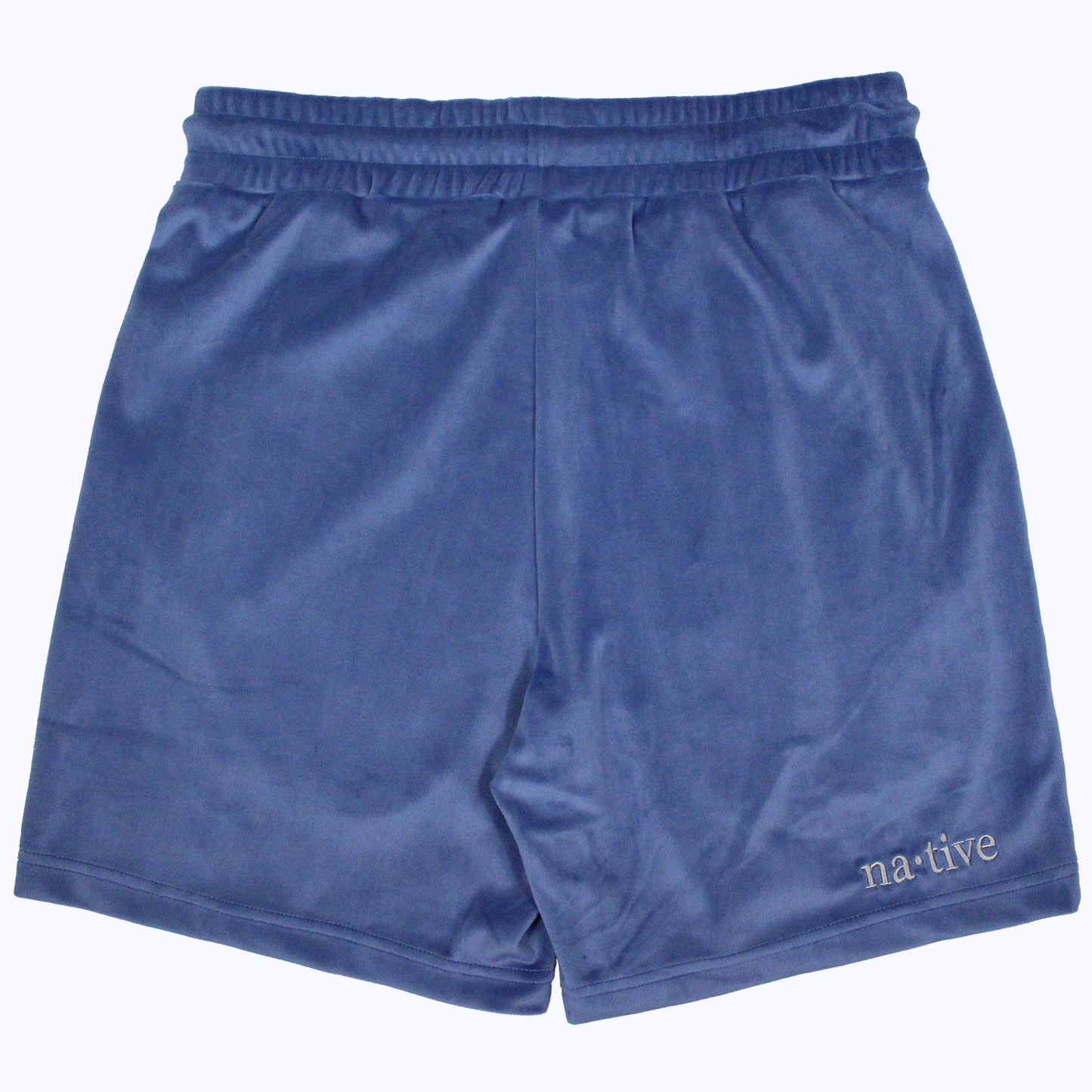 velour shorts in slate blue