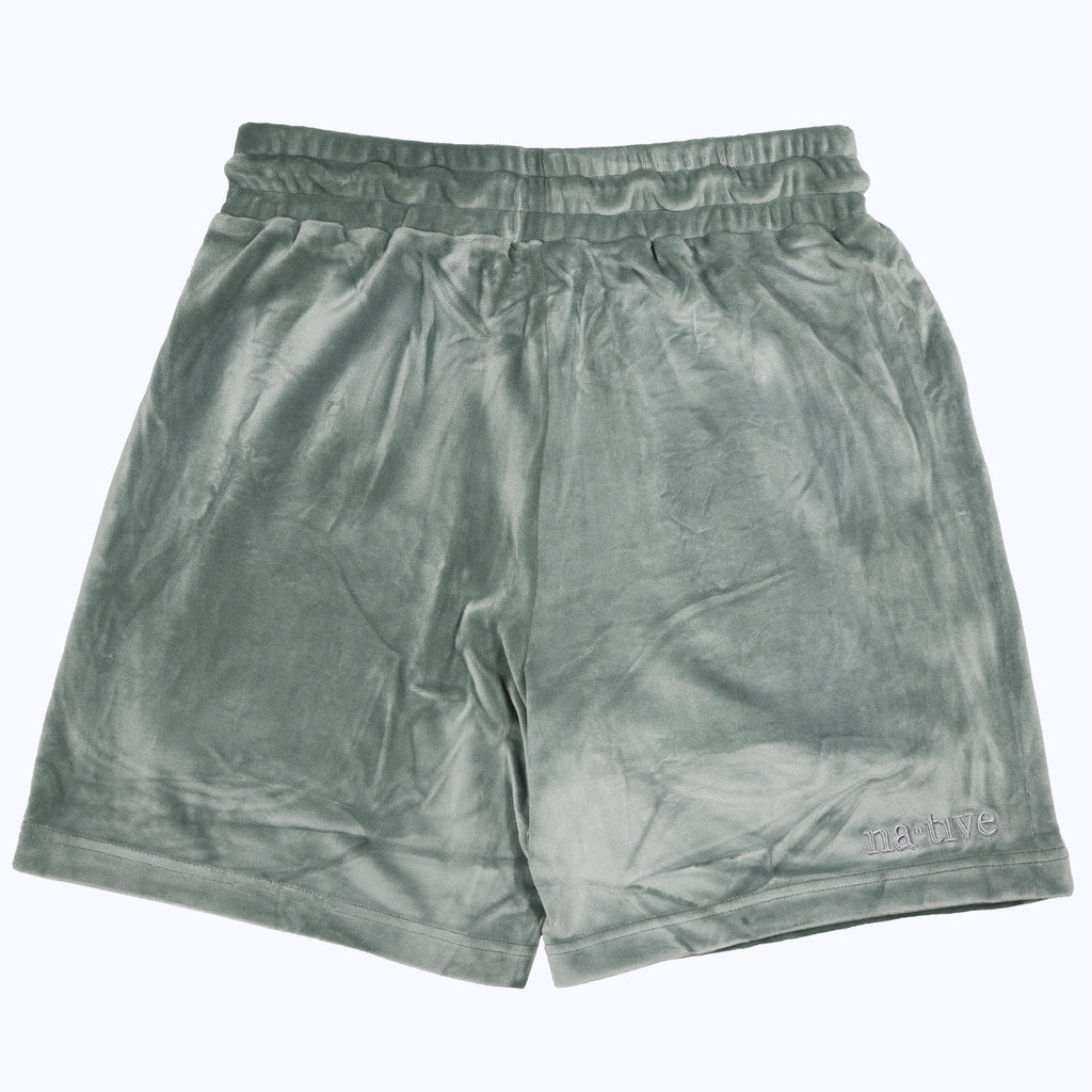 velour shorts in succulent