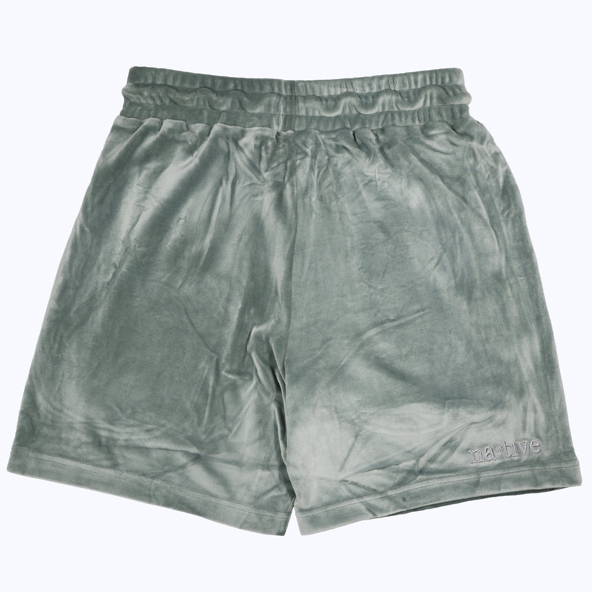 velour shorts in succulent