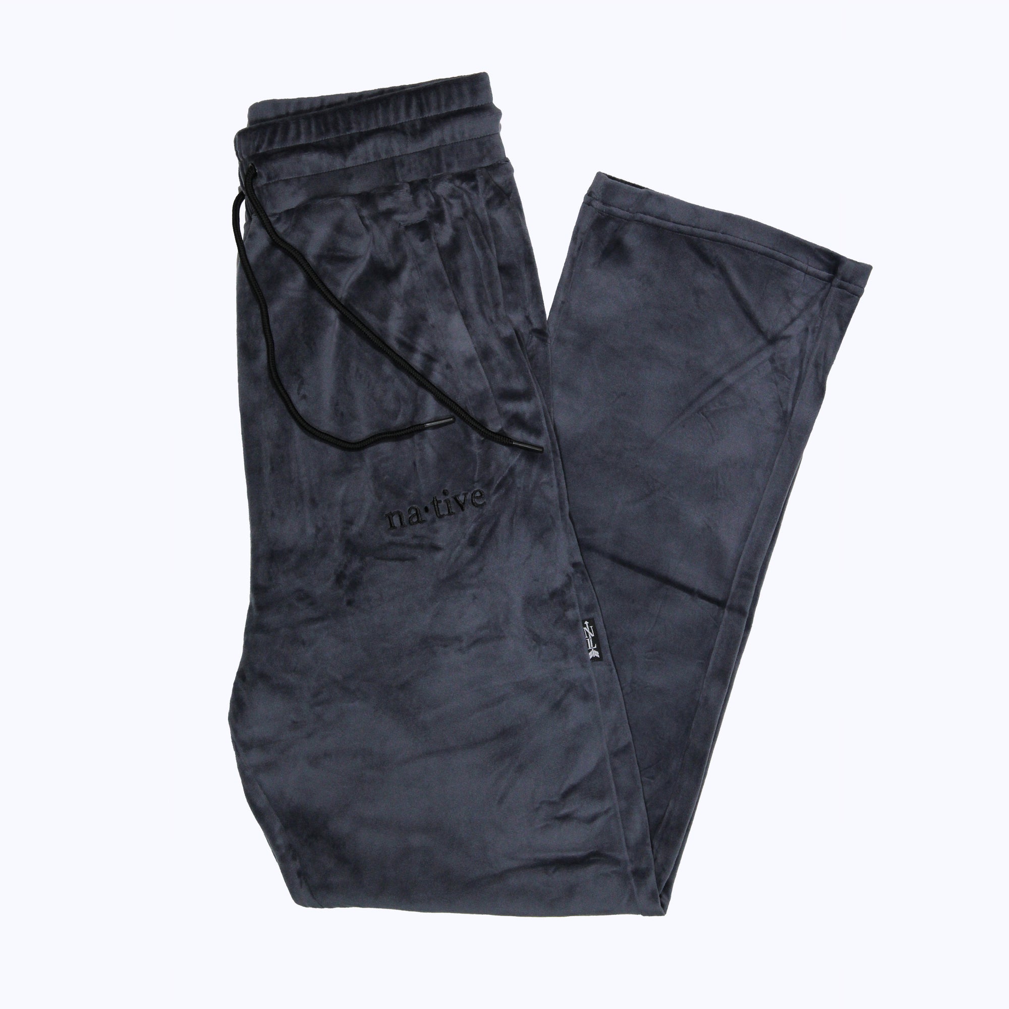 velour sweatpants in charcoal