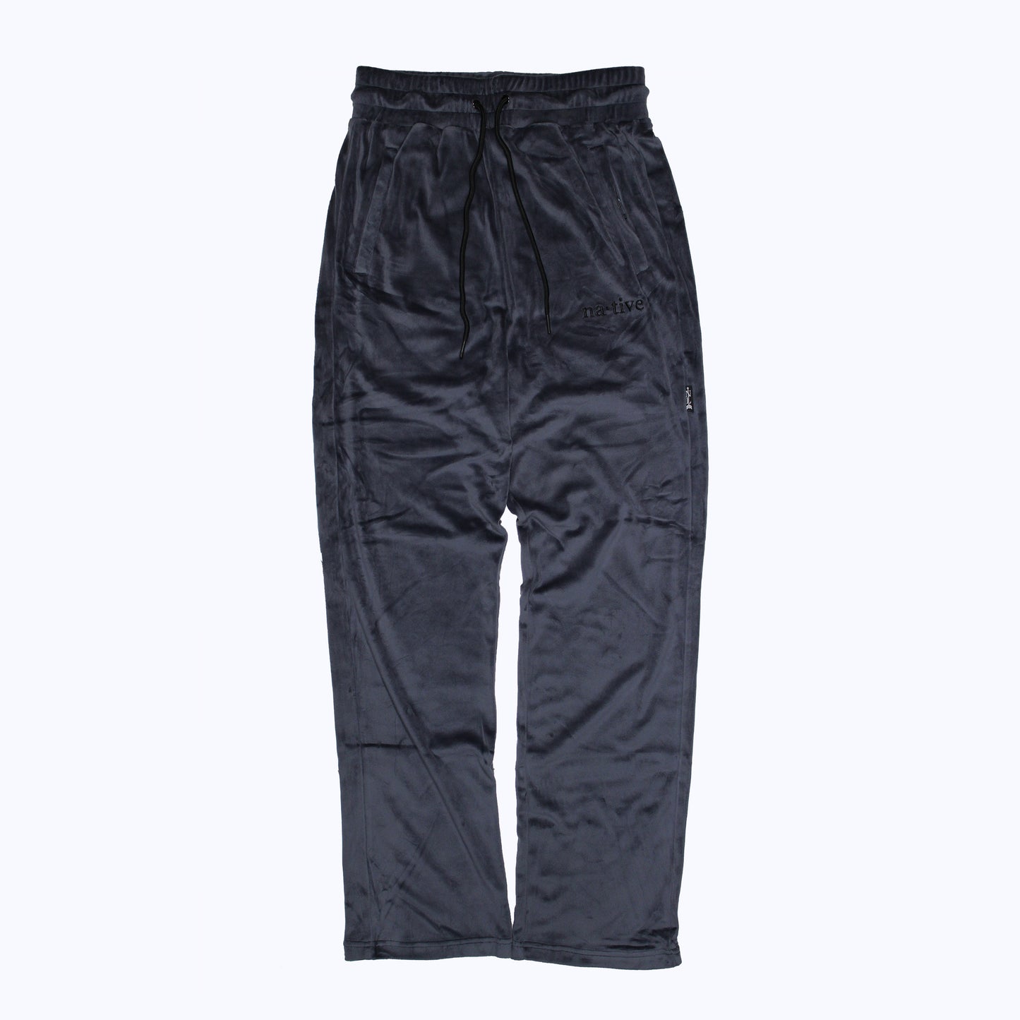 velour sweatpants in charcoal