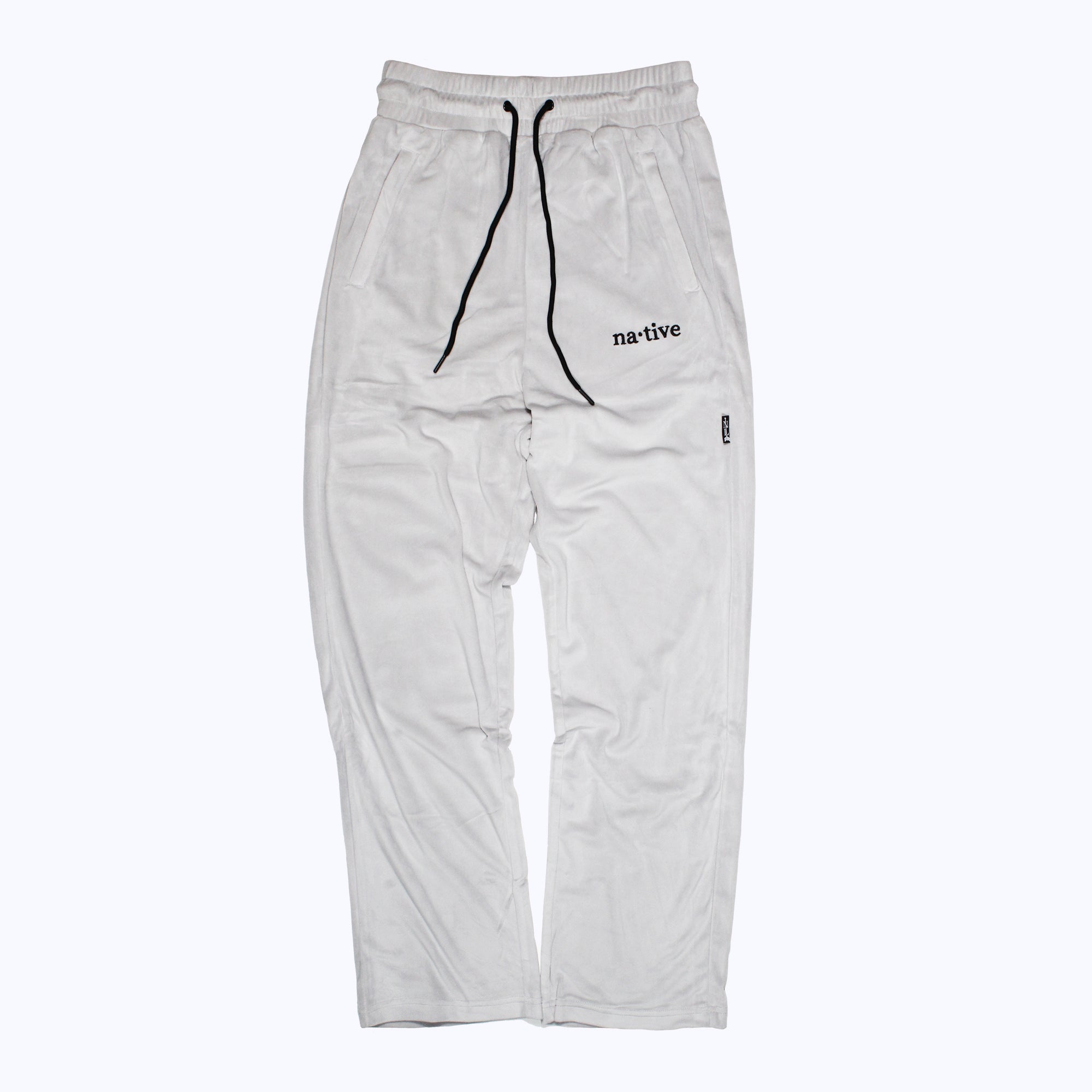 velour sweatpants in overcast