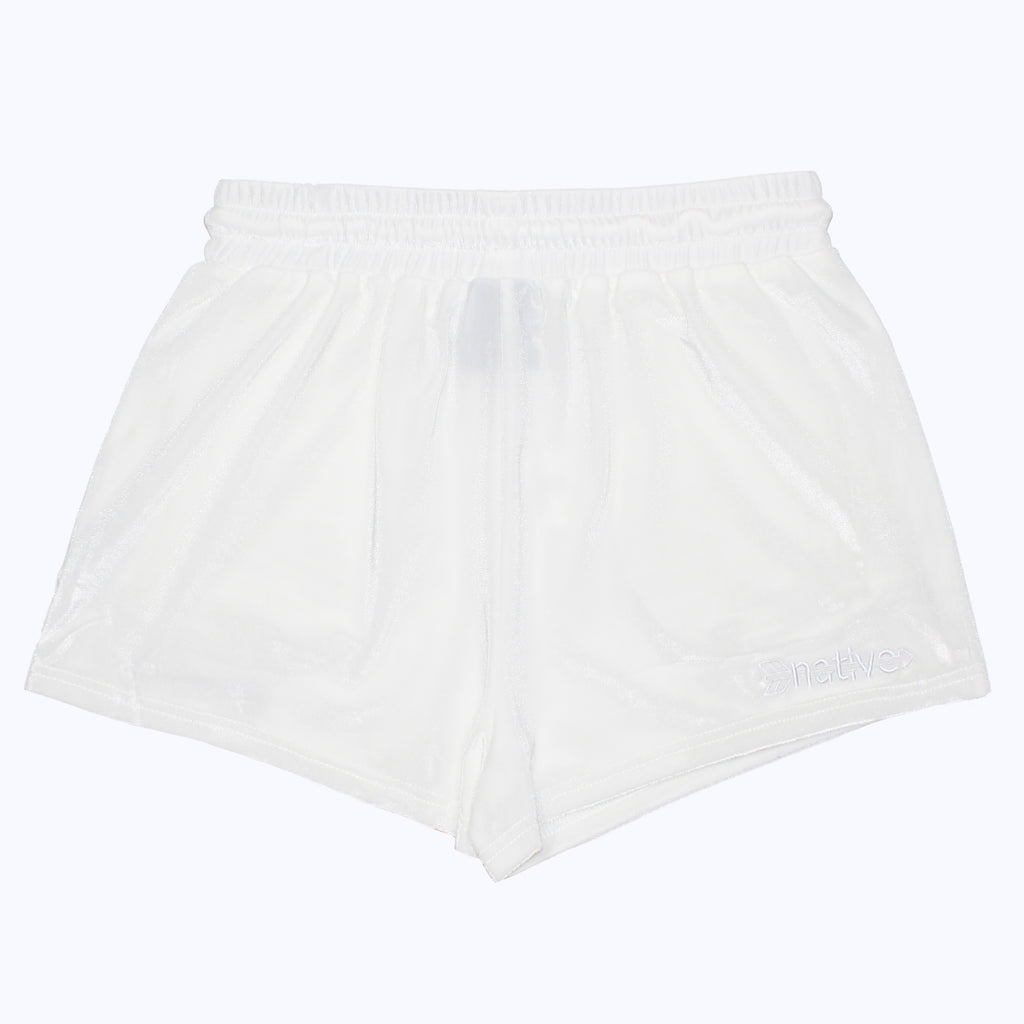 velvet shorties in whiteout