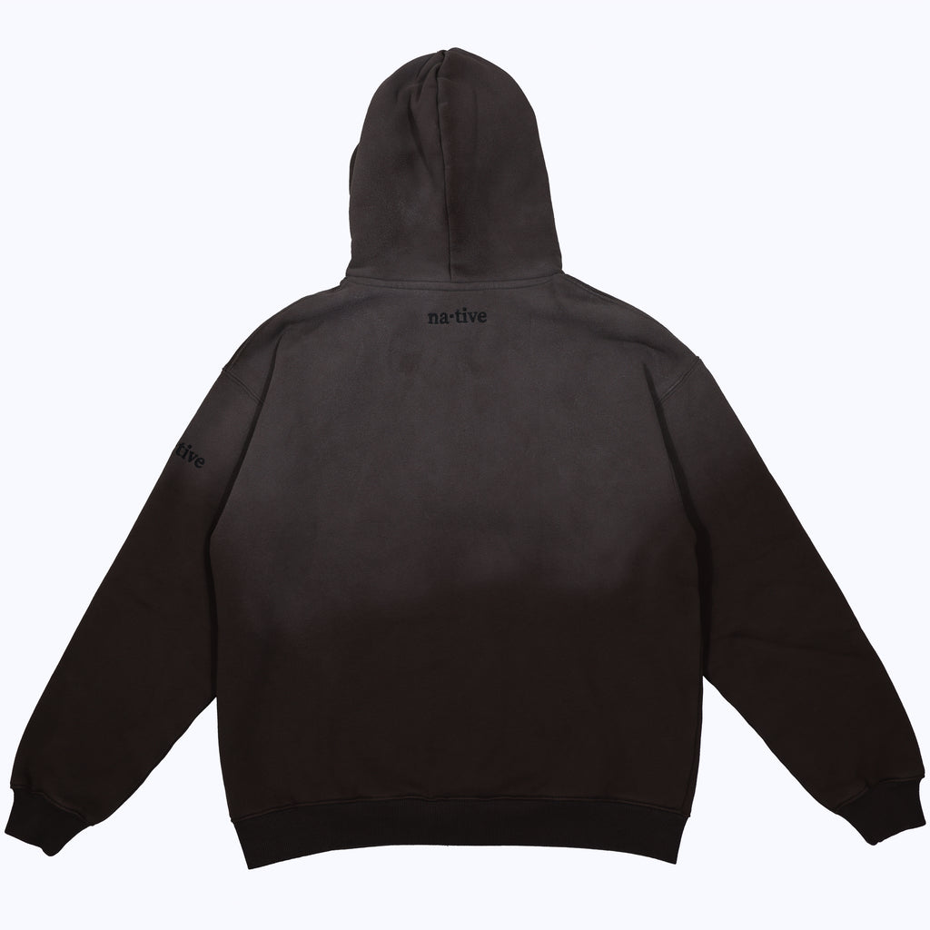 vintage faded hoodie in charcoal