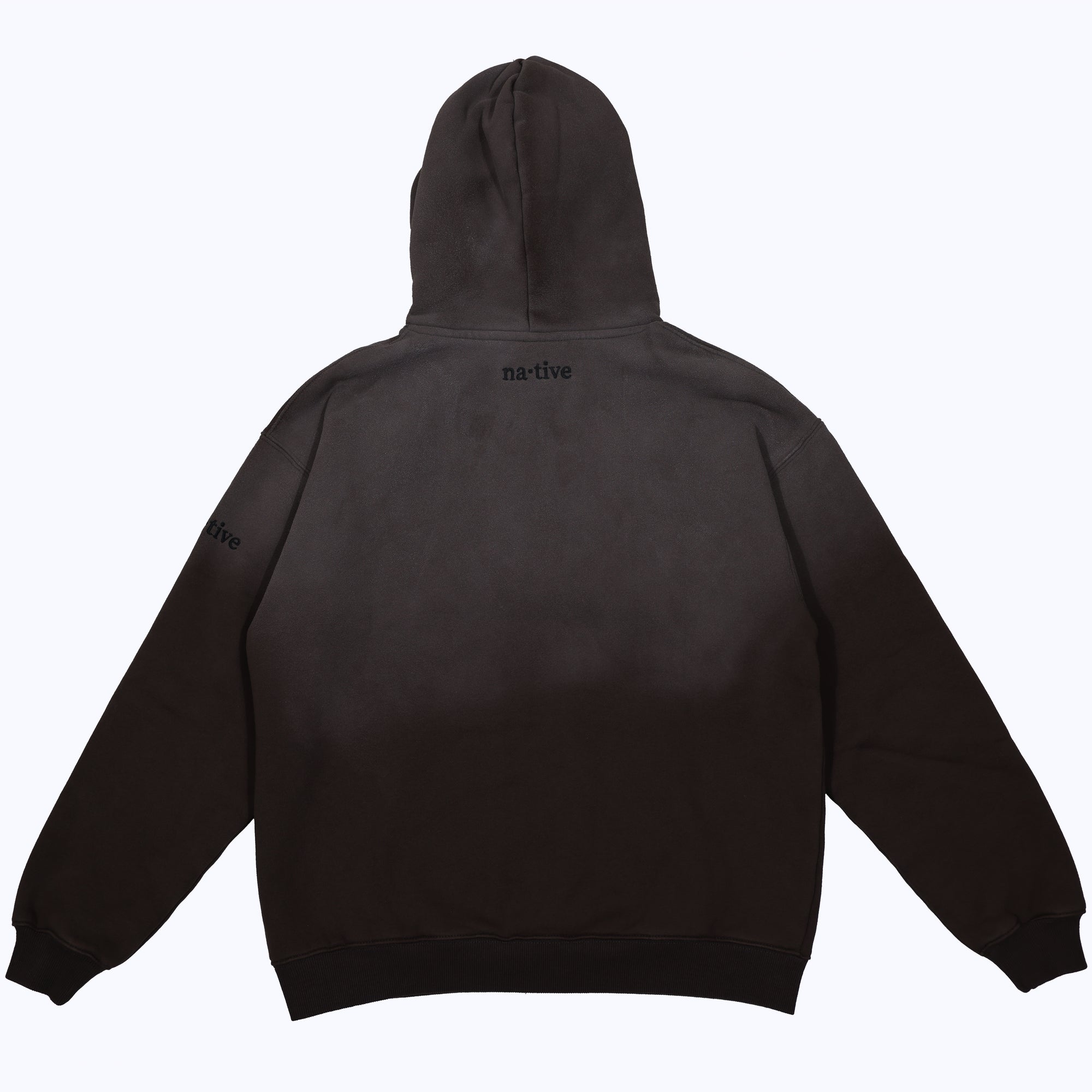 vintage faded hoodie in charcoal