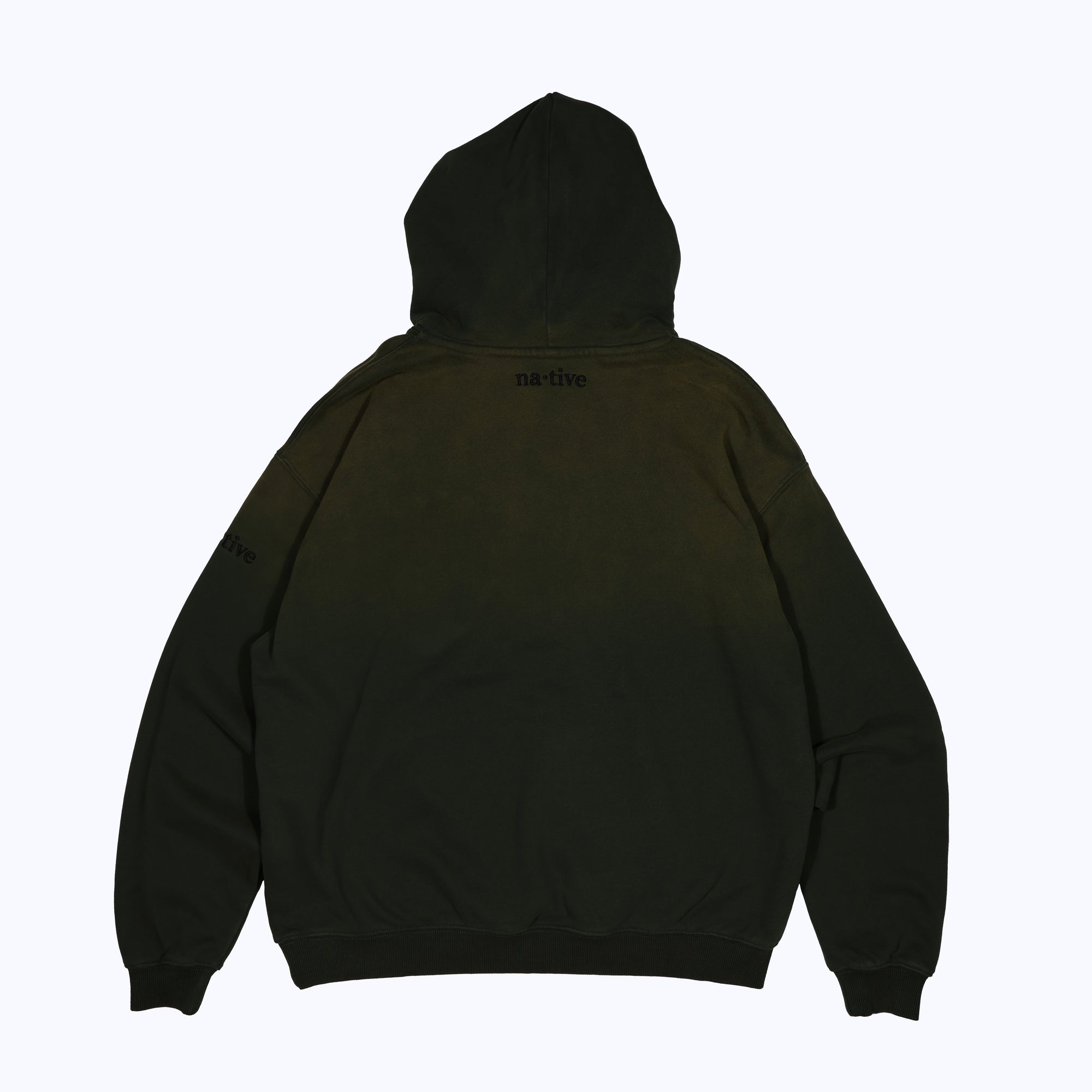 vintage faded hoodie in forest green