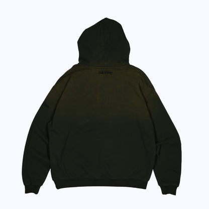 vintage faded hoodie in forest green