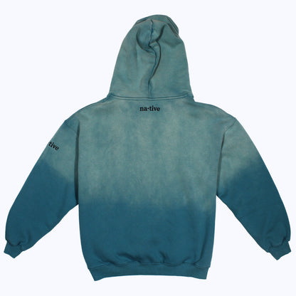 vintage faded hoodie in ocean