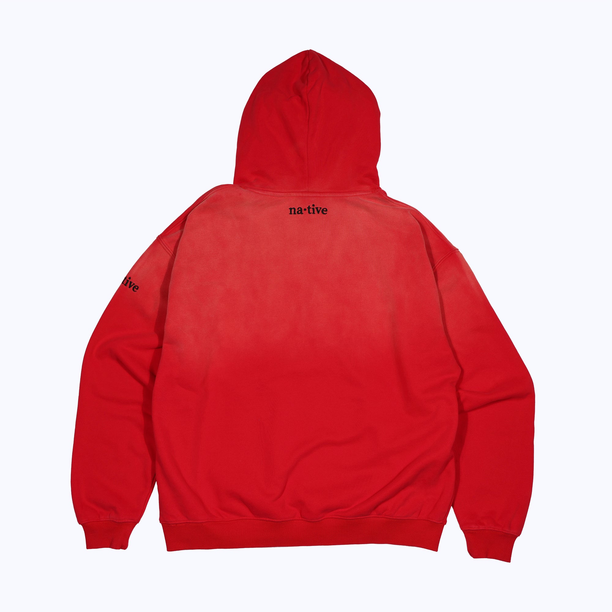 vintage faded hoodie in red