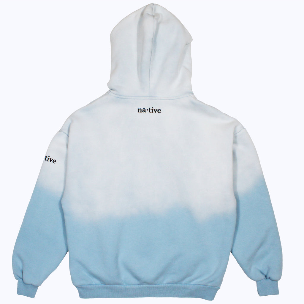 vintage faded zip-up hoodie in baby blue