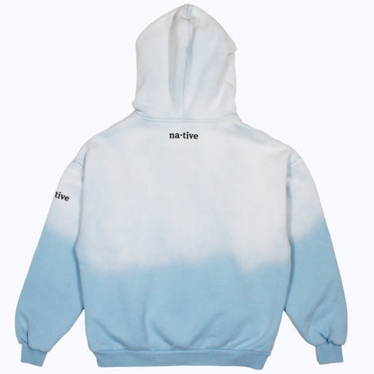 vintage faded zip-up hoodie in baby blue