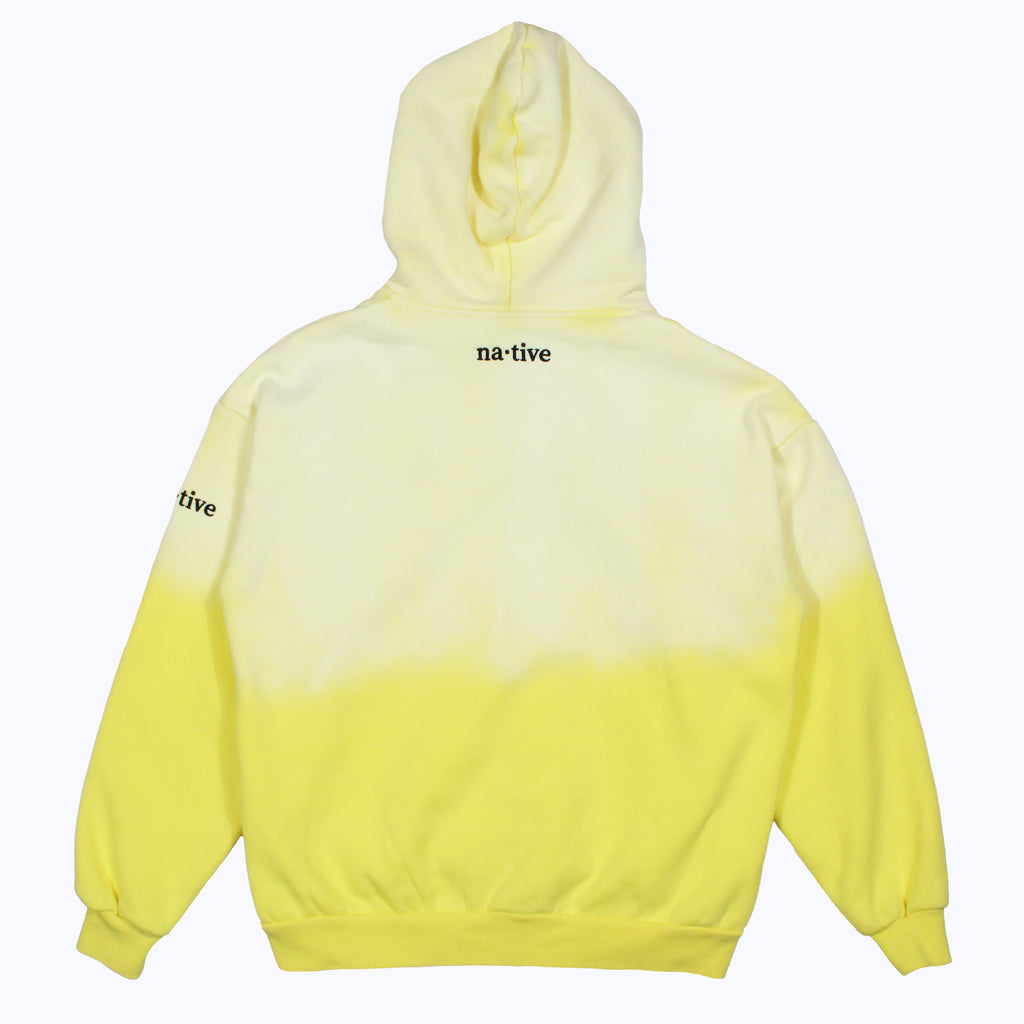 vintage faded zip-up hoodie in banana