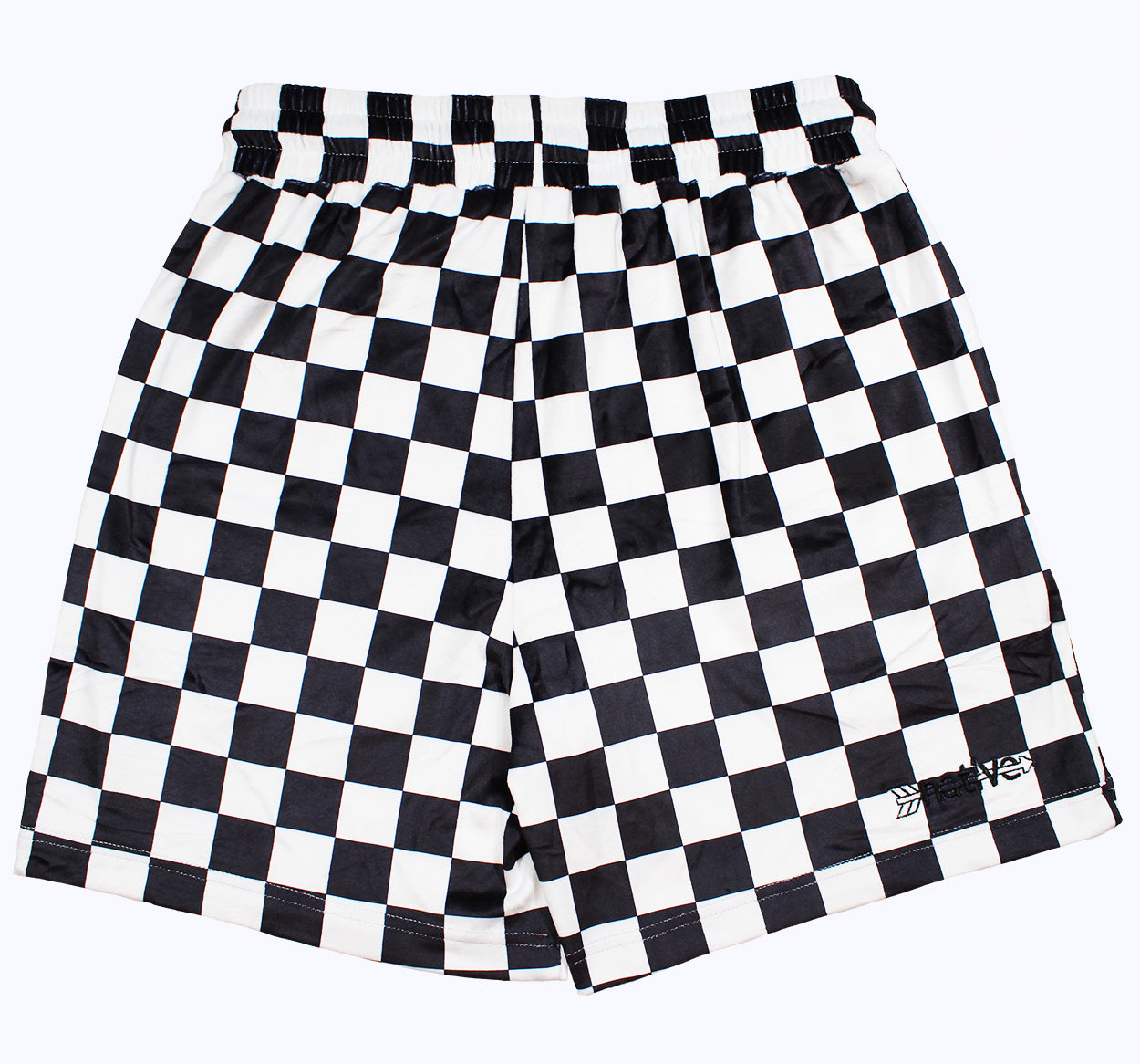 checkered velour shorts in black/white