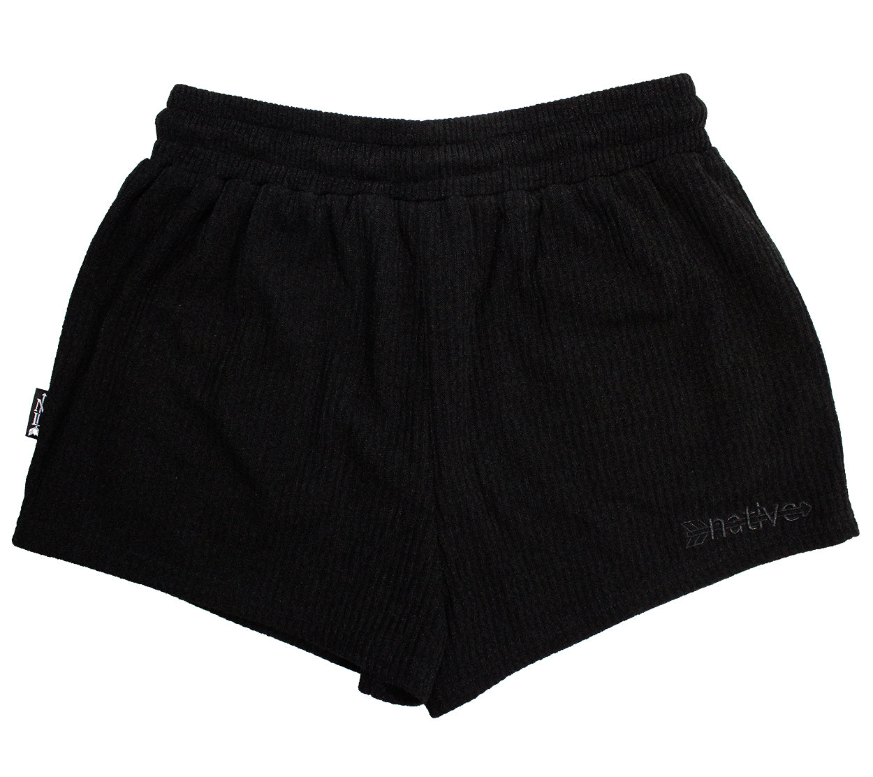 corduroy knit shorties in blackout