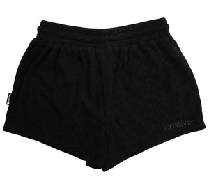 corduroy knit shorties in blackout