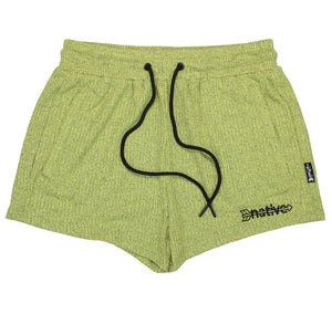 knit shorties in kiwi