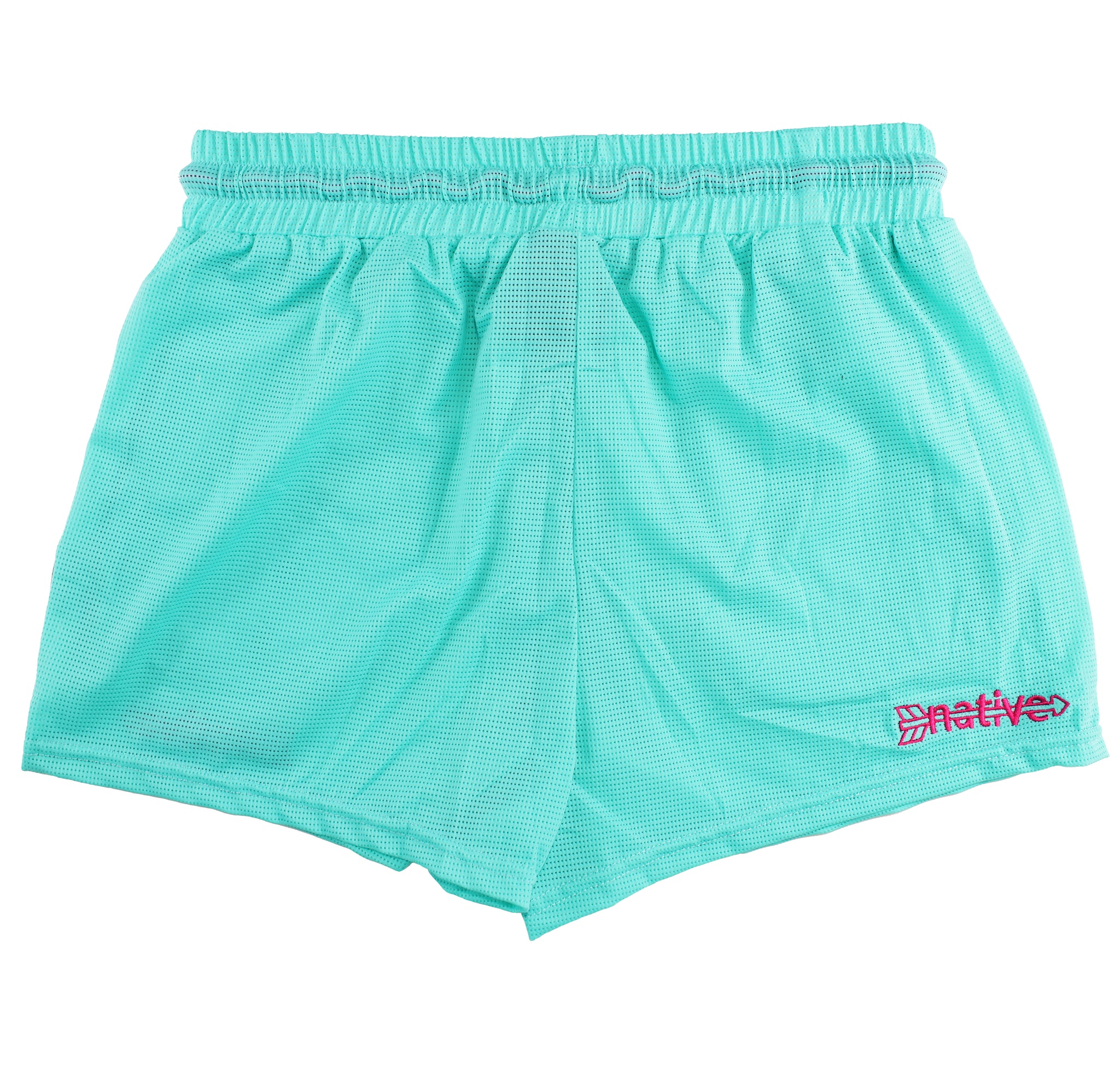 mesh shorties in south beach (aqua)
