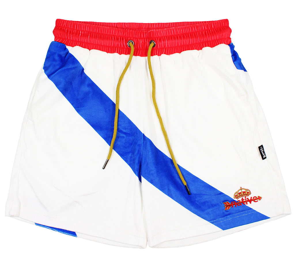 real madrid velour shorts in home