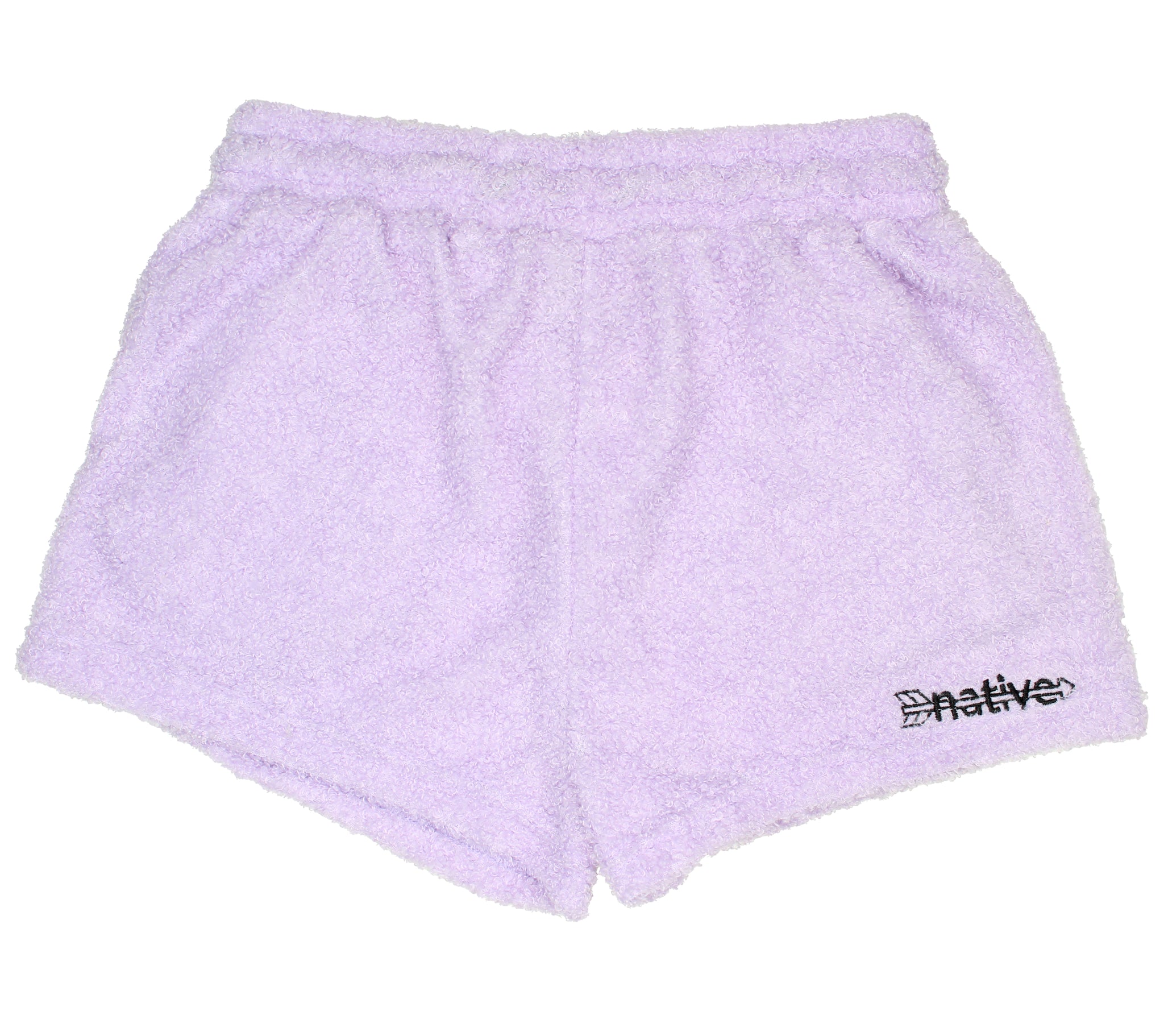 sherpa shorties in lavender