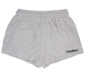 sherpa shorties in silver