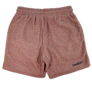 sherpa shorts in mauve taupe