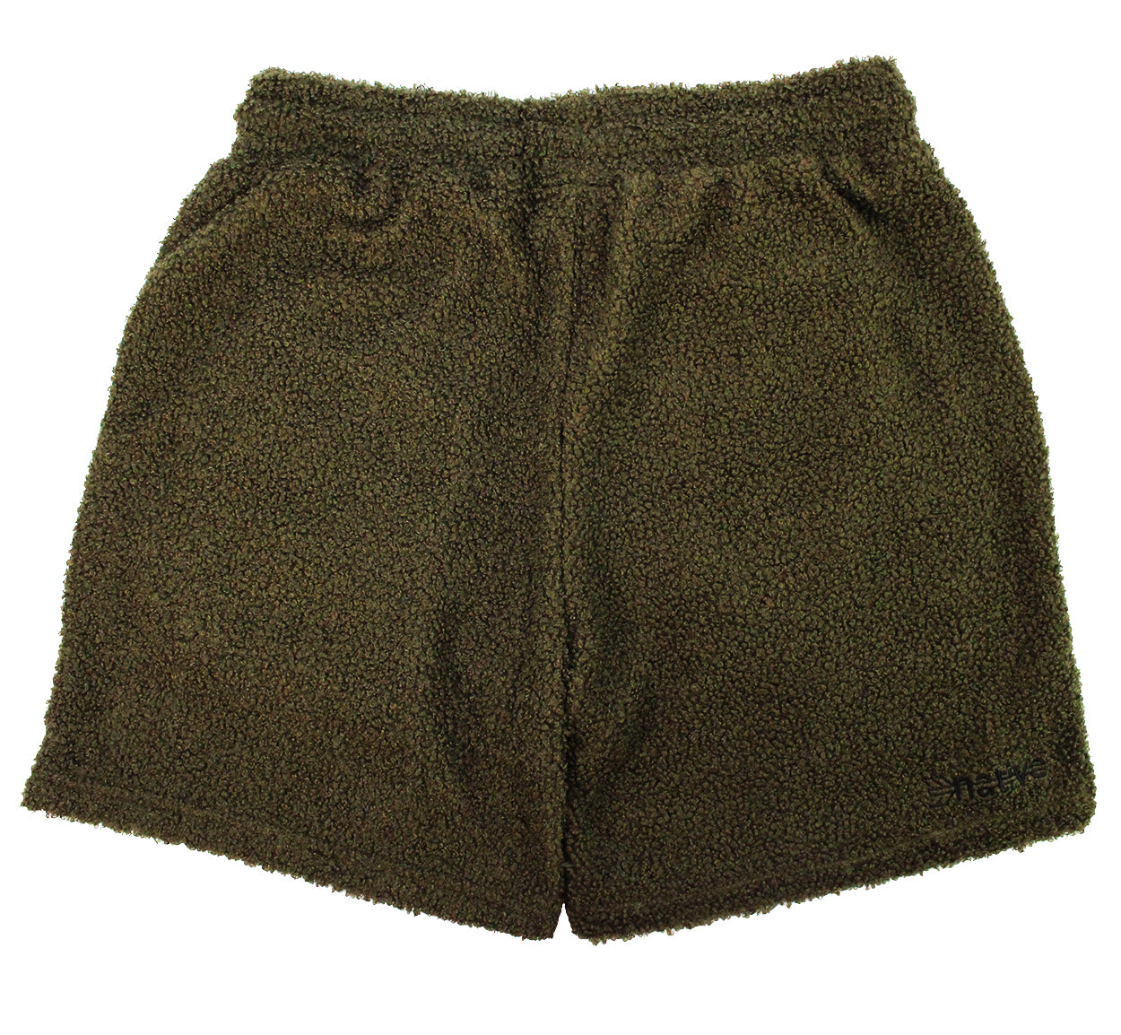 sherpa shorts in army green