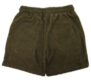sherpa shorts in army green