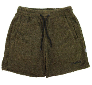 sherpa shorts in army green