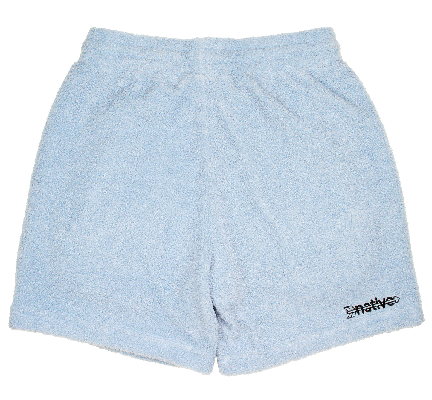 sherpa shorts in baby blue