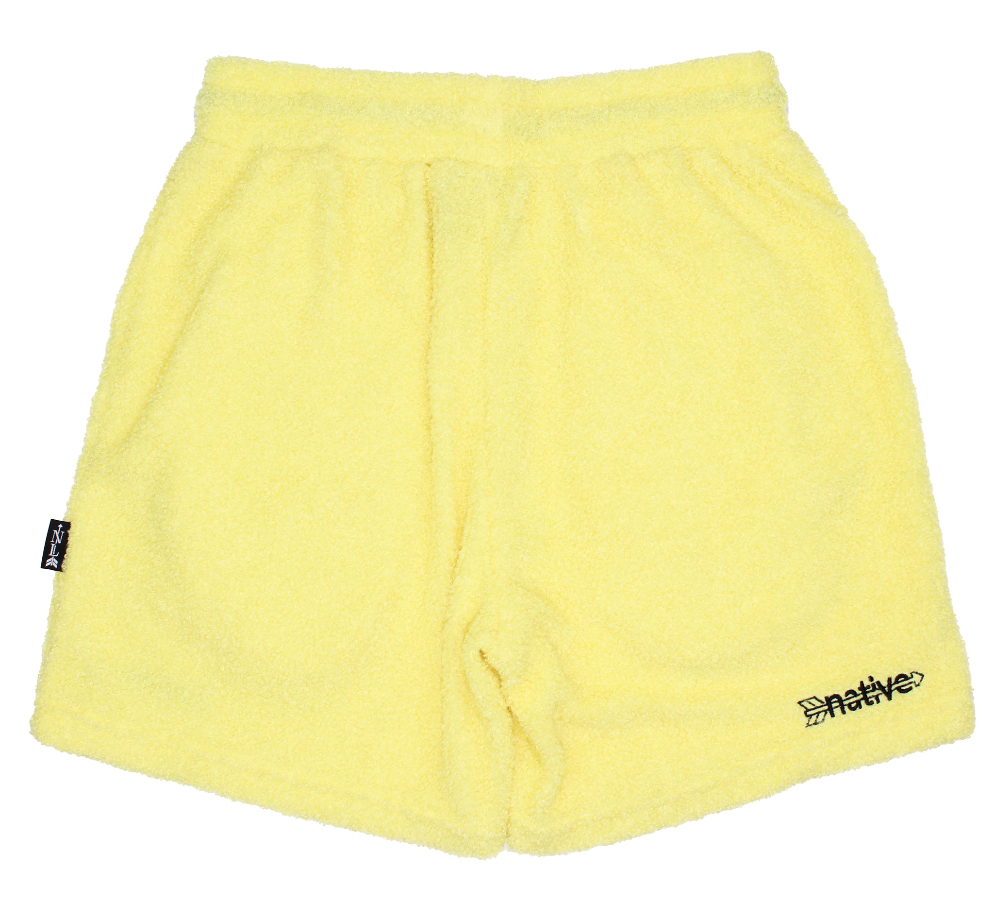 sherpa shorts in banana