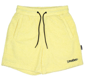 sherpa shorts in banana