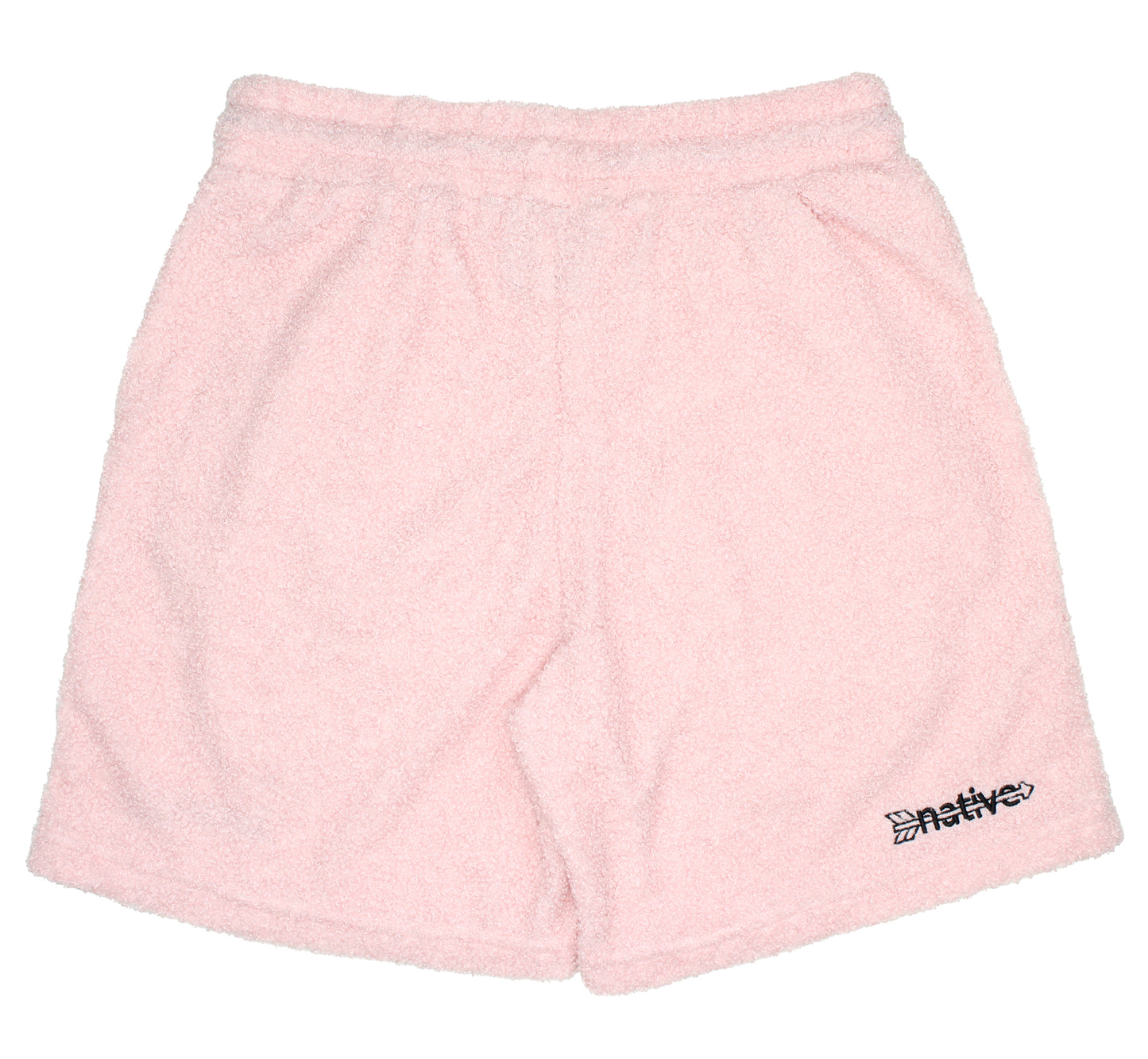 sherpa shorts in bubblegum