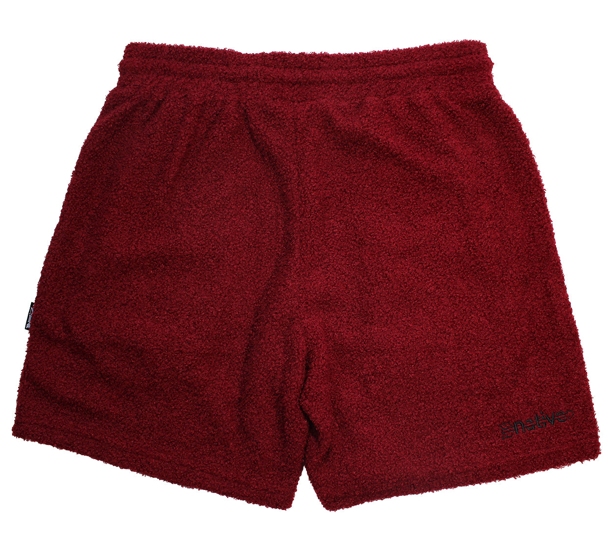 sherpa shorts in burgundy