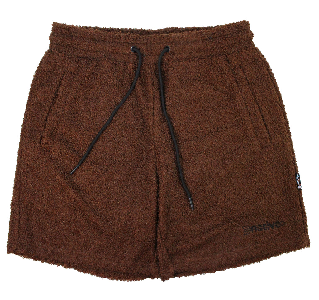 sherpa shorts in chocolate