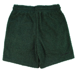 sherpa shorts in forest green