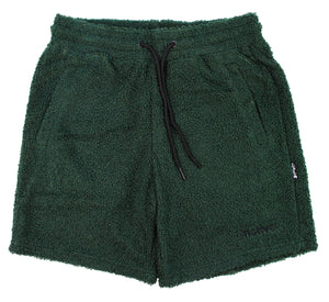sherpa shorts in forest green