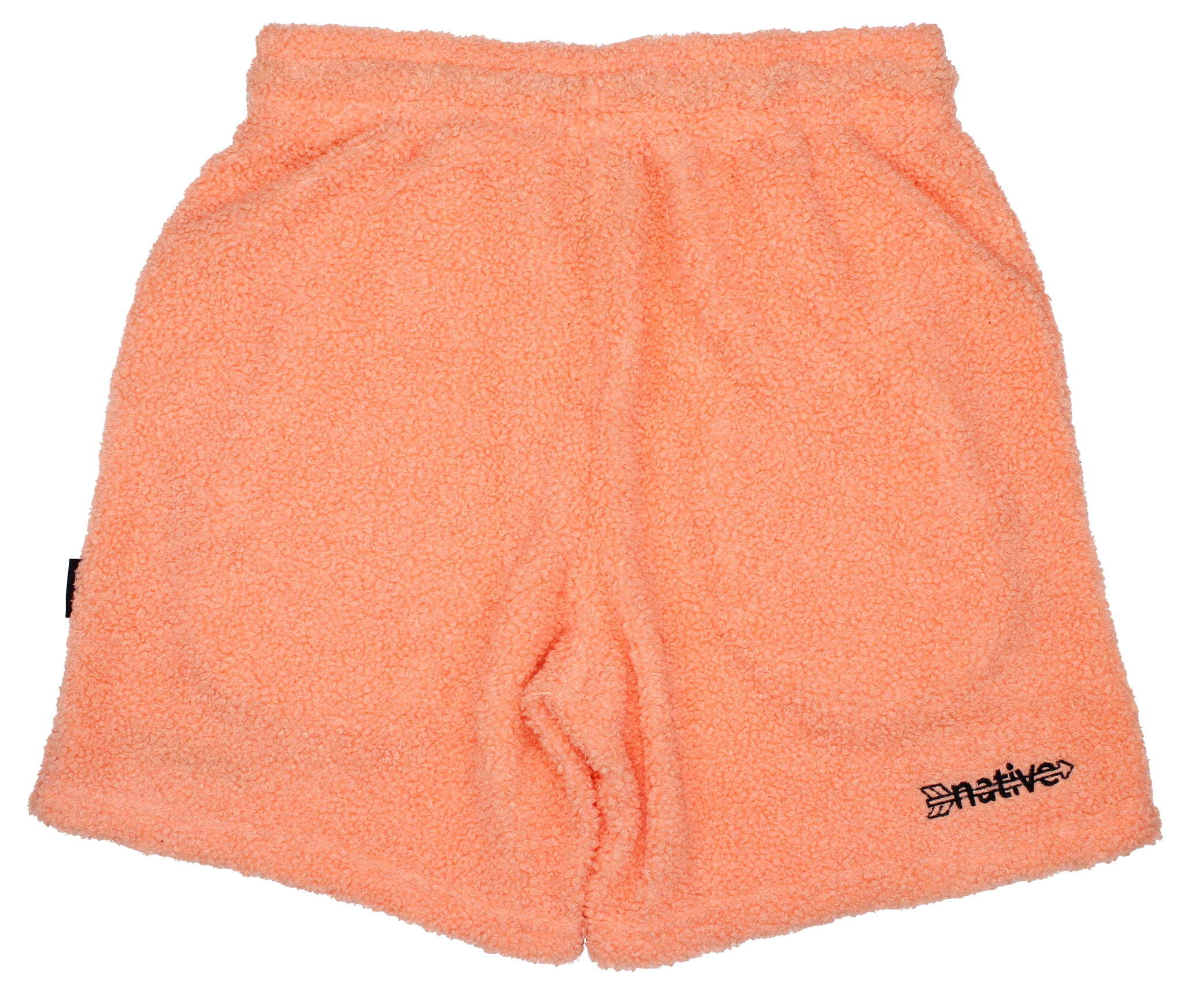 sherpa shorts in peach