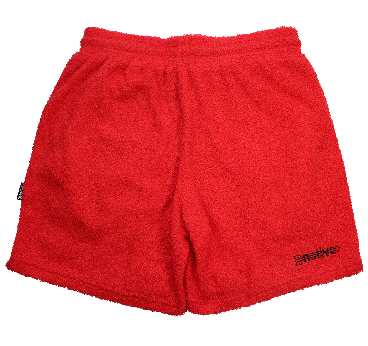 sherpa shorts in red